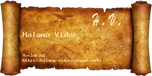 Halama Vidor névjegykártya